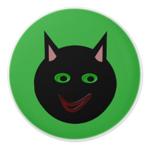 Halloween Black Cat Ceramic Knob Knopp