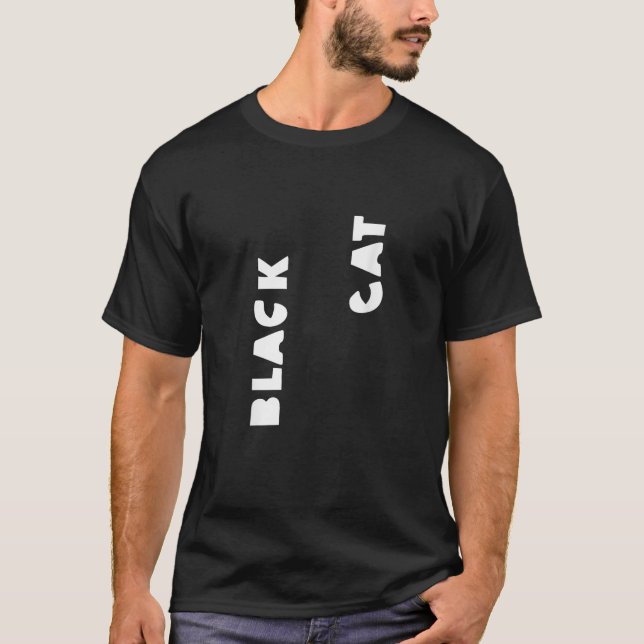 Halloween Black Cat Costume Optical Illusion Graph T Shirt (Framsida)