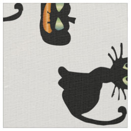 Halloween Black Cat Design Fabric Material Tyg
