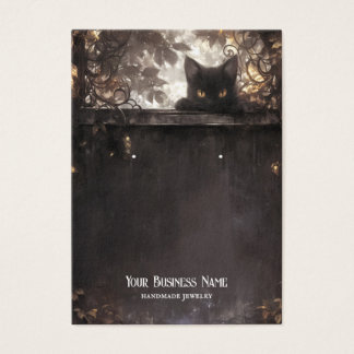 Halloween Black Cat Earring Visning Card Visitkort