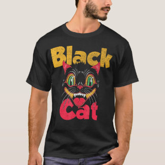 Halloween Black Cat Fireworks T Shirt
