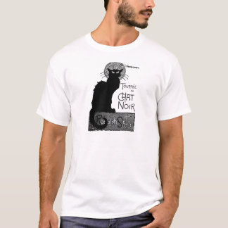 Halloween Black Cat Fransk Ord Chatta Noir Text Tee Shirt