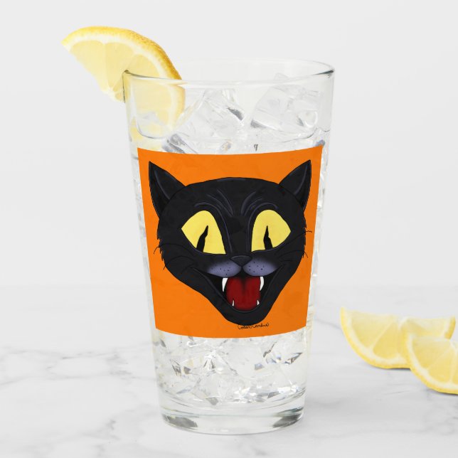 Halloween Black Cat Glaskopp (Framsida Ice)