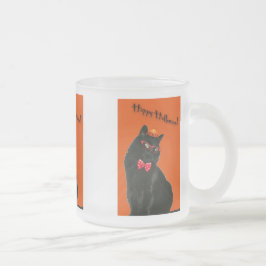 Halloween Black Cat Glass Mugg-sortersättning Frostad Glasmugg