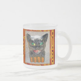 Halloween Black Cat Glass Mugg-sortersättning Frostad Glasmugg