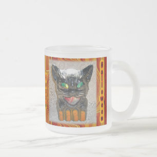 Halloween Black Cat Glass Mugg-sortersättning Frostad Glasmugg