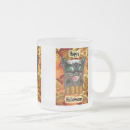 Halloween Black Cat Glass Mugg-sortersättning Frostad Glasmugg