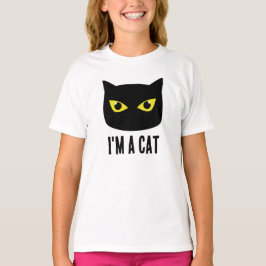 Halloween Black cat gult ögon I är en katt T Shirt