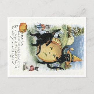 Halloween Black Cat Kitten Mice Mouse Postcard Helg Vykort