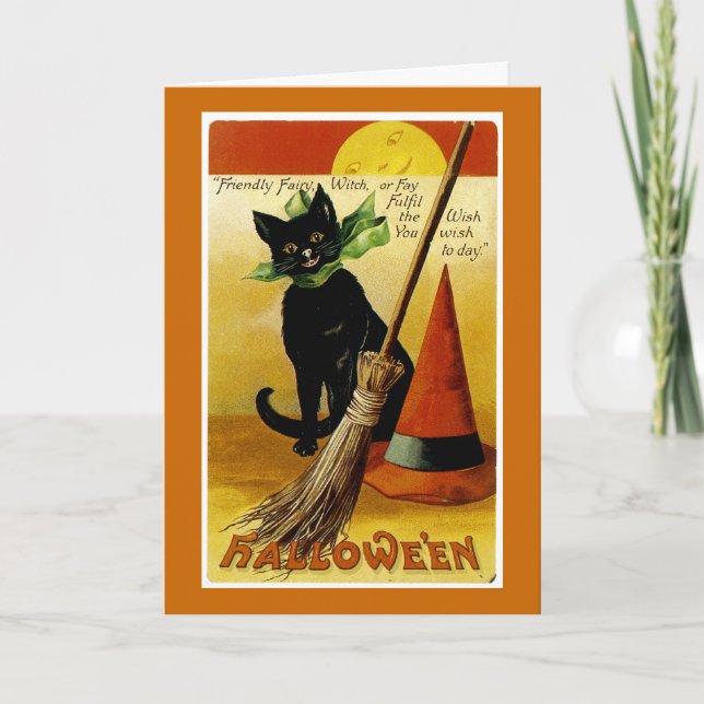 Halloween Black Cat Kort (Framsida)