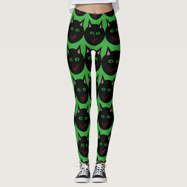 Halloween Black Cat Leggings (Framsida)