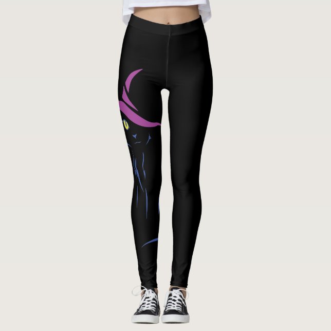 Halloween Black Cat Leggings (Framsida)