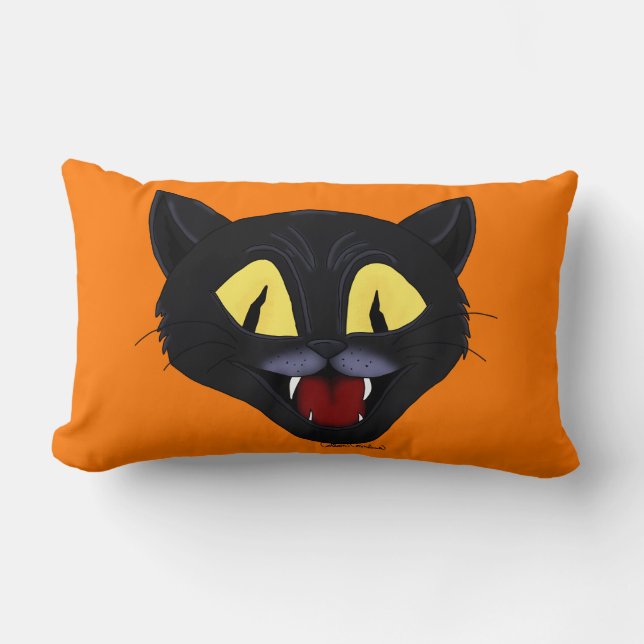 Halloween Black Cat  Lumbarkudde (Framsida)