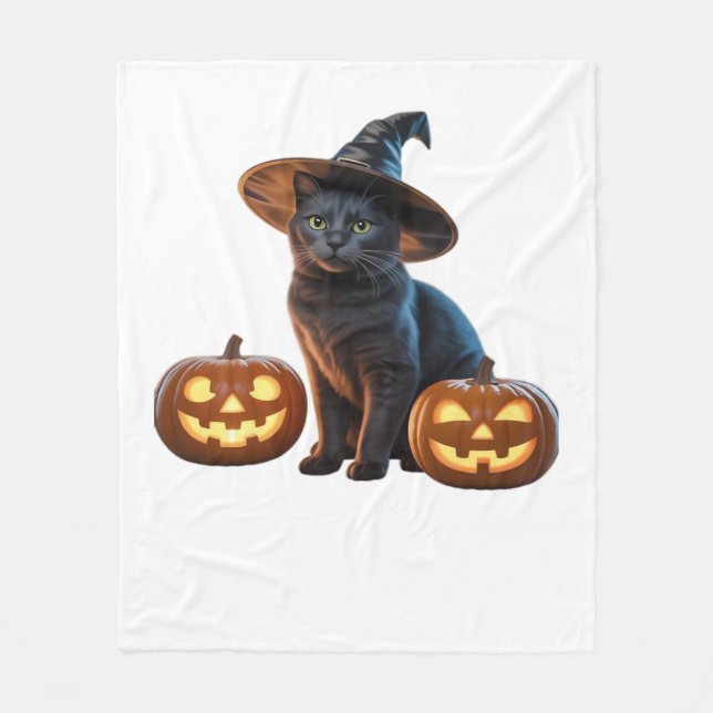 Halloween Black Cat Magic Classic T-Shirt Fleecefilt (Framsidan)