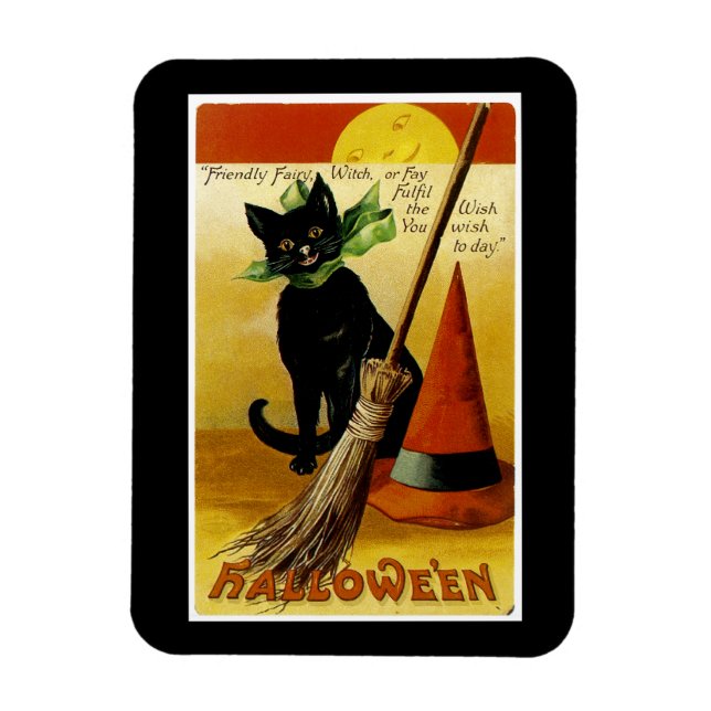 Halloween Black Cat Magnet (Vertikal)