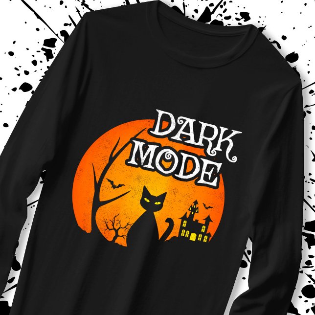 Halloween Black Cat Måne Funny Mörk Mode Humor T Shirt (Skapare uppladdad)