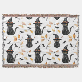 Halloween Black Cat Mönster - Witchy Cat Filt