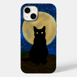 Halloween Black Cat Moonlit Silhouette