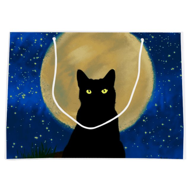 Halloween Black Cat Moonlit Silhouette (Framsidan)