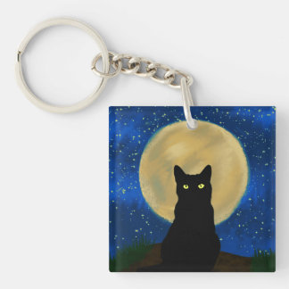 Halloween Black Cat Moonlit Silhouette