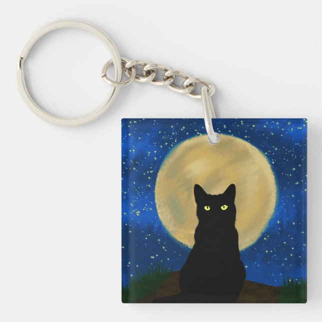 Halloween Black Cat Moonlit Silhouette (Framsidan)
