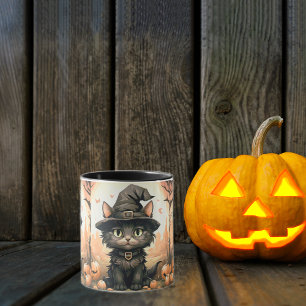 Halloween Black cat Mugg