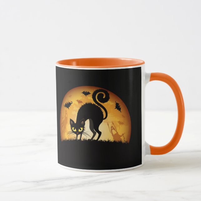 Halloween Black Cat Mugg (Höger)