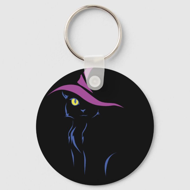 Halloween Black Cat Nyckelring (Framsida)