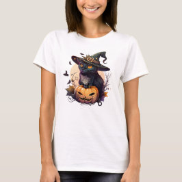 Halloween Black Cat och Jack-o-lantern T Shirt