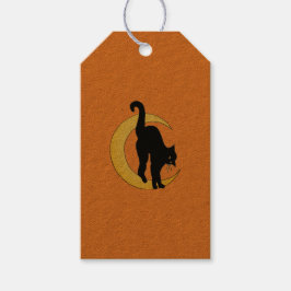Halloween Black Cat och Måne Gift Märkre Presentetikett