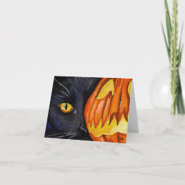 Halloween Black Cat och Pumpkin Kort