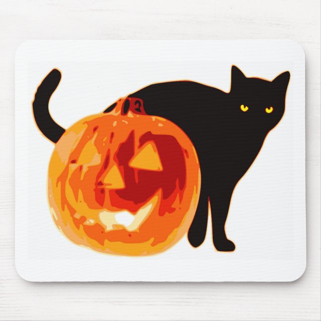 HALLOWEEN BLACK CAT OCH PUMPKIN MUSMATTA (Framsidan)