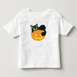Halloween Black Cat och Pumpkin Tee