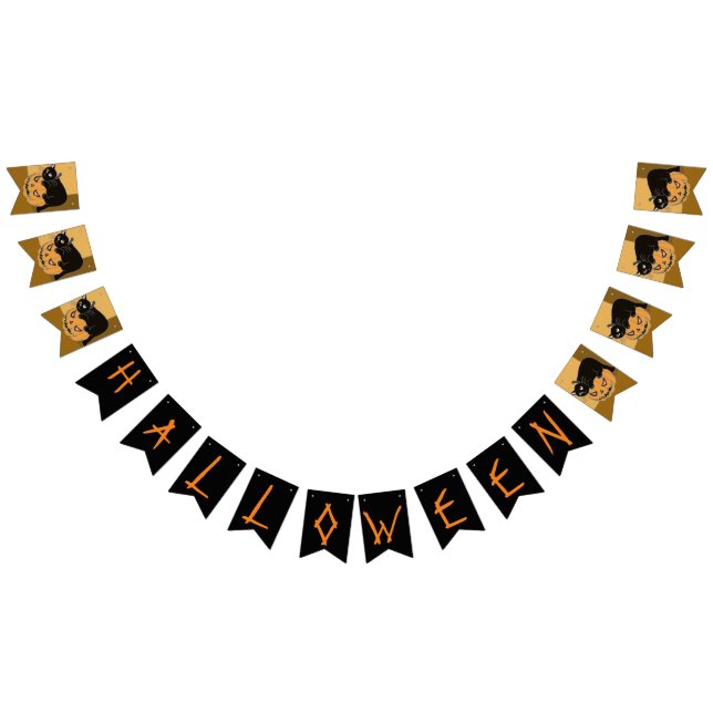 Halloween Black Cat och Pumpkin Vimplar (Alla)