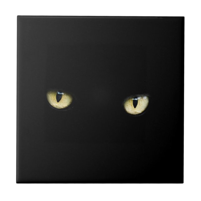 Halloween Black Cat Ögon Decorative Ceramic Tile Kakelplatta (Framsidan)
