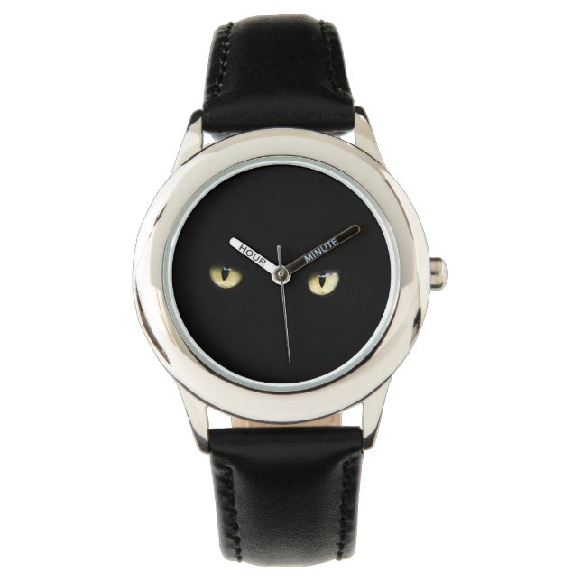 Halloween Black Cat Ögon Wrist Watch Armbandsur (Framsida)