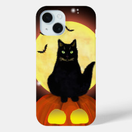 Halloween Black Cat på pumkin