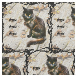 Halloween Black Cat Pet Photo Höst löv Tyg