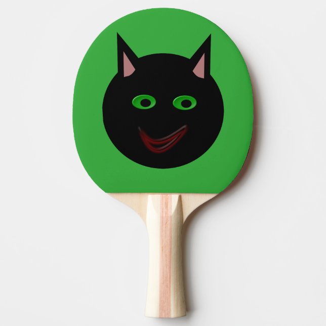 Halloween Black Cat Ping Pong Paddle Pingisracket (Framsidan)