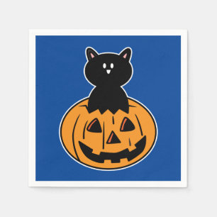 Halloween Black Cat Pumpkin Pappersservett
