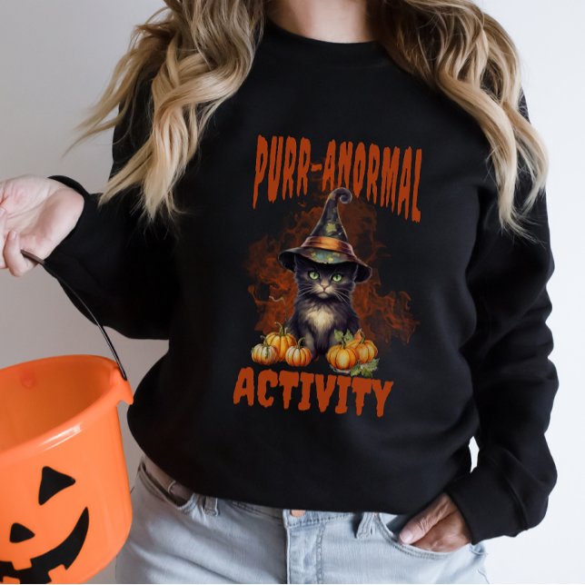 Halloween Black Cat Purr-anormal Pumpkin Spooky T Shirt (Skapare uppladdad)