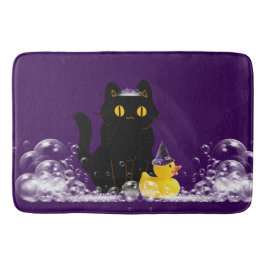 Halloween Black Cat Rubber Anka Bubbles Badrumsmatta