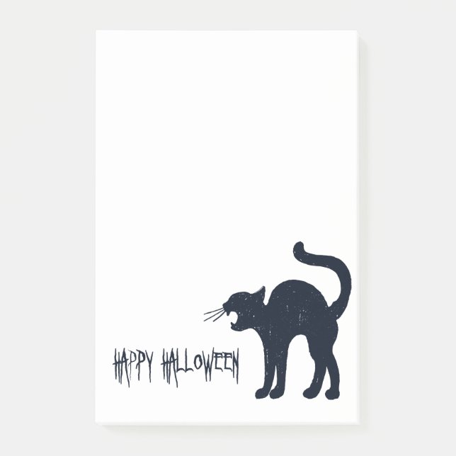 Halloween Black Cat Silhouette Post-it Block (Framsida)