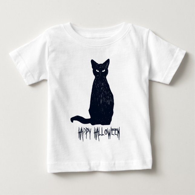 Halloween Black Cat Silhouette Tee (Framsida)