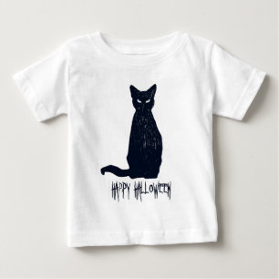 Halloween Black Cat Silhouette Tee Shirt
