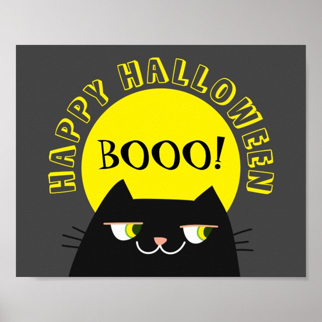 Halloween Black Cat Simple Funny Poster (Framsidan)