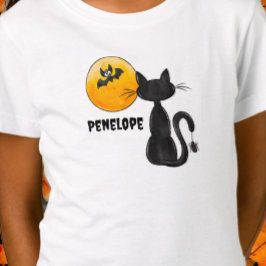 Halloween Black Cat Spider Fladdermus Namn Trick T Shirt