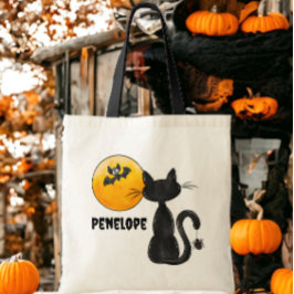 Halloween Black Cat Spider Fladdermus Namn Trick T Tygkasse