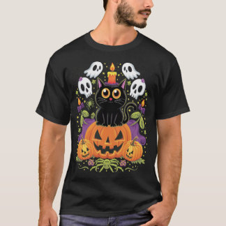 Halloween Black Cat - Spooky Cat T Shirt