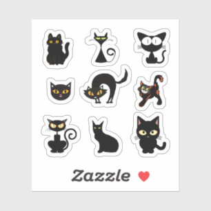 Halloween Black Cat Stickers Klistermärken